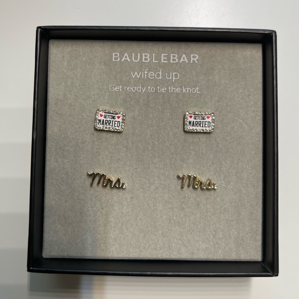 BaubleBar "Getting Married/Mrs" Earrings